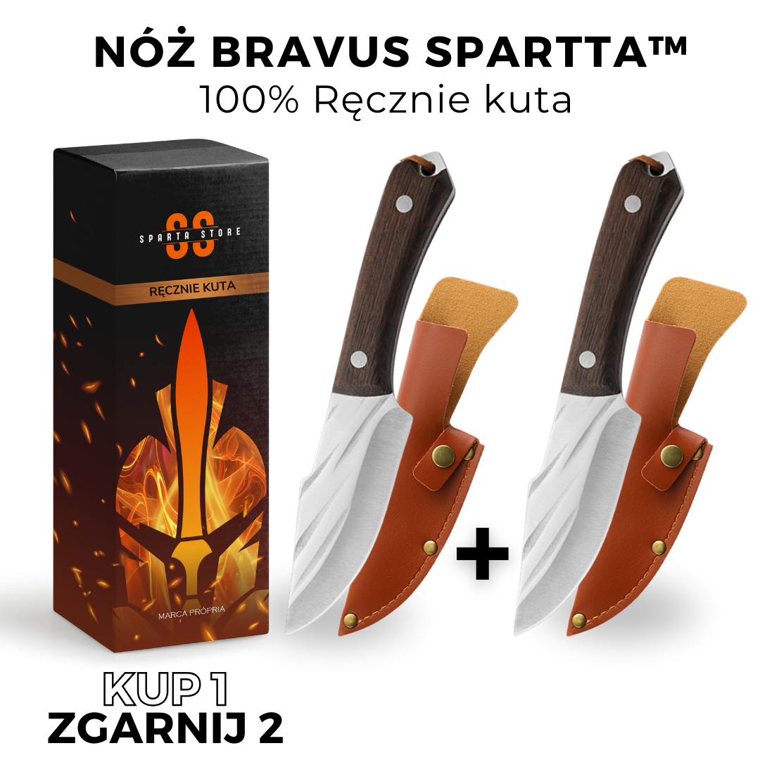 (KUP 1, ZGARNIJ 2) NÓŻ BRAVUS SPARTTA™ • 100% RĘCZNIE KUTY
